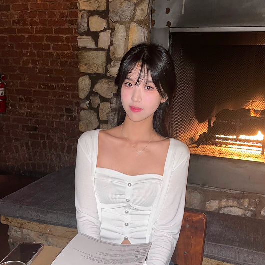 Hajeong at a restaurant